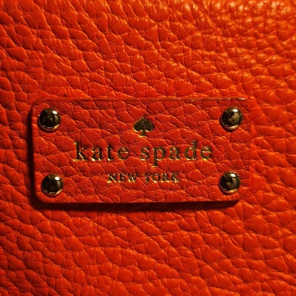 Kate Spade Pebble Leather Tote Orange & Pink - Picture 2 of 12